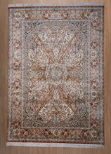 Load image into Gallery viewer, Sunburst Medallion Kashmiri Silk Rug