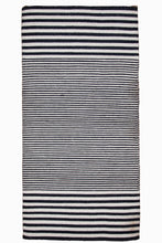 Load image into Gallery viewer, Monochrome Handwoven Striped Wool Dhurrie