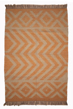 Load image into Gallery viewer, Burnt Sienna Geometric Jute Dhurrie