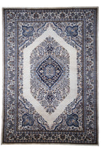 Load image into Gallery viewer, Ivory Blue Indo Kashan Wool Rug