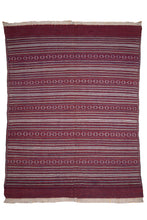 Load image into Gallery viewer, Crimson Rhythm Striped Maliki Kilim