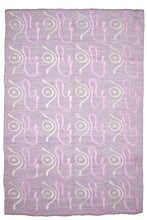 Load image into Gallery viewer, Pastel Pink Abstract Wool Zari Dhurrie