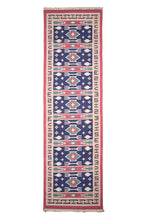 Load image into Gallery viewer, Tribal Motif Indigo Cotton Dhurrie