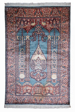Load image into Gallery viewer, Celestial Blue Silk Kashmiri Rug