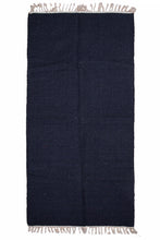 Load image into Gallery viewer, Deep Midnight Blue Wool Dhurrie