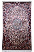 Load image into Gallery viewer, Regal Medallion Pure Silk Kashmiri Rug