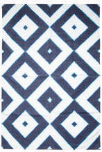Load image into Gallery viewer, Bold Indigo Geometric Cotton Dhurrie