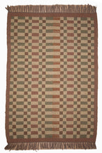 Load image into Gallery viewer, Handwoven Wool-Jute Checkered Dhurrie