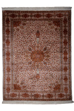 Load image into Gallery viewer, Kashmir Rust Medallion Silk Carpet