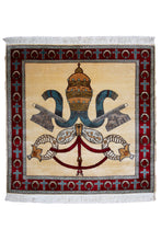 Load image into Gallery viewer, Pure Silk Kashmiri Vatican Emblem Rug