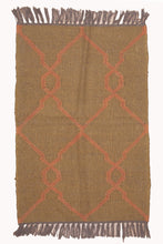 Load image into Gallery viewer, Amber Lattice Pattern Jute Dhurrie