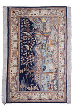 Load image into Gallery viewer, Persian Kashan Silk Hunting Rug