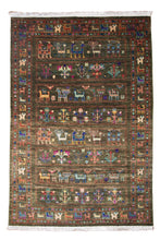Load image into Gallery viewer, Olive Green Tribal Afghan Zeigler Rug