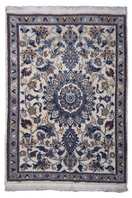Load image into Gallery viewer, Ivory Blue Persian Nain Wool Rug
