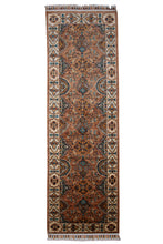Load image into Gallery viewer, Rust Gold Medallion Afghan Ziegler Runner