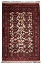 Load image into Gallery viewer, Ivory-Field Afghani Tribal Wool Rug