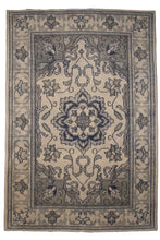 Load image into Gallery viewer, Muted Indigo Floral Wool Rug