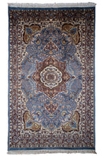 Load image into Gallery viewer, Regal Blue Medallion Indian Rug