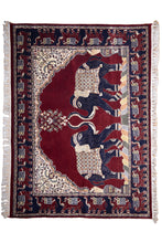 Load image into Gallery viewer, Regal Elephant Motif Wool Rug