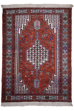 Load image into Gallery viewer, Geometric Flame Red Baluch Rug