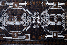 Load image into Gallery viewer, Midnight Geometry Handwoven Afghan Rug