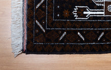 Load image into Gallery viewer, Midnight Geometry Handwoven Afghan Rug