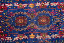 Load image into Gallery viewer, Royal Blue Floral Afghan Rug