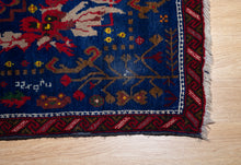 Load image into Gallery viewer, Royal Blue Floral Afghan Rug