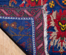 Load image into Gallery viewer, Royal Blue Floral Afghan Rug