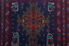 Load image into Gallery viewer, Baluchi Midnight Medallion Wool Rug