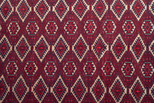 Load image into Gallery viewer, Crimson Lattice Turkman Wool Rug