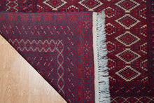 Load image into Gallery viewer, Crimson Lattice Turkman Wool Rug