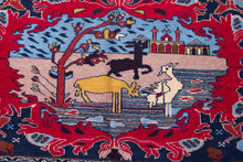 Load image into Gallery viewer, Afghan Pastoral Scene Wool Rug