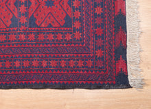 Load image into Gallery viewer, Crimson Star Motif Mashwani Kilim