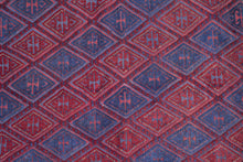 Load image into Gallery viewer, Crimson Blue Tribal Mashwani Kilim