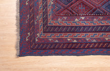 Load image into Gallery viewer, Crimson Blue Tribal Mashwani Kilim