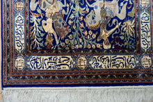 Load image into Gallery viewer, Kashmir Silk Rug – Royal Hunt Tapestry