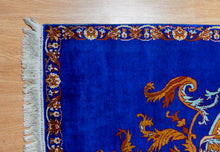 Load image into Gallery viewer, Kashmir Royal Blue Silk Carpet