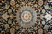 Load image into Gallery viewer, Kashmir Silk Rug – Midnight Medallion Glory