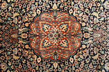 Load image into Gallery viewer, Kashmir Midnight Medallion Silk Rug