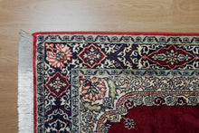 Load image into Gallery viewer, Kashmir Silk Rug – Crimson Medallion Majesty