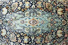 Load image into Gallery viewer, Kashmir Silk Rug – Ice Blue Elegance