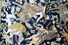 Load image into Gallery viewer, Persian Hunting Scene Silk Carpet