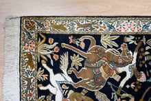 Load image into Gallery viewer, Persian Hunting Scene Silk Carpet
