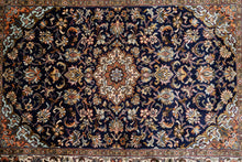 Load image into Gallery viewer, Midnight Bloom Kashan Silk Masterpiece