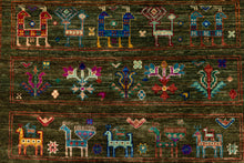 Load image into Gallery viewer, Olive Green Tribal Afghan Zeigler Rug