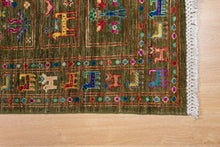 Load image into Gallery viewer, Olive Green Tribal Afghan Zeigler Rug