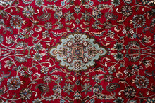 Load image into Gallery viewer, Kashmir Silk Rug – Ruby Floral Medallion