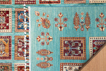 Load image into Gallery viewer, Aqua Garden Panel Afghan Zeigler Rug