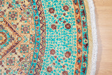 Load image into Gallery viewer, Round Turquoise Medallion Afghan Zeigler